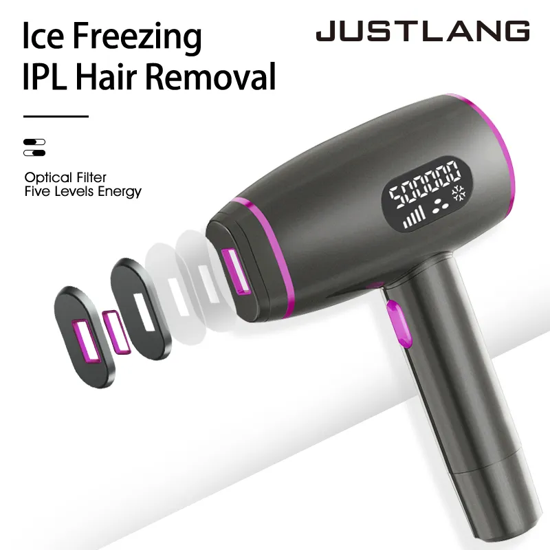 Джаститель лазерный эпилятор триммер профессиональный постоянный безболезненный ледяной холодный IPL удаление волос красоты 500000 вспышки для женщин
