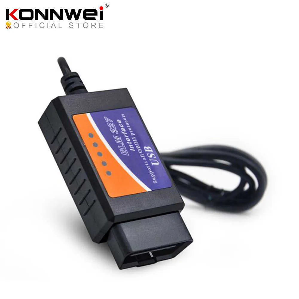 Novo Elm327 USB OBD2 FTDI FT232RL Chip OBD II Scanner Automotivo para PC EML 327 V1.5 Ferramenta de diagnóstico de interface ODB2 ELM 327 USB V 1.5