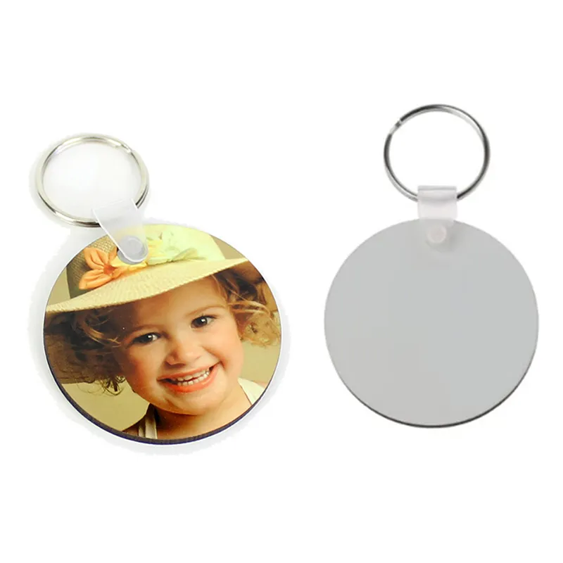 Personalized Sublimation Blank Wooden Keychain for Heat Transfer Round Key Chain for Luggage Decoration or DIY Gift