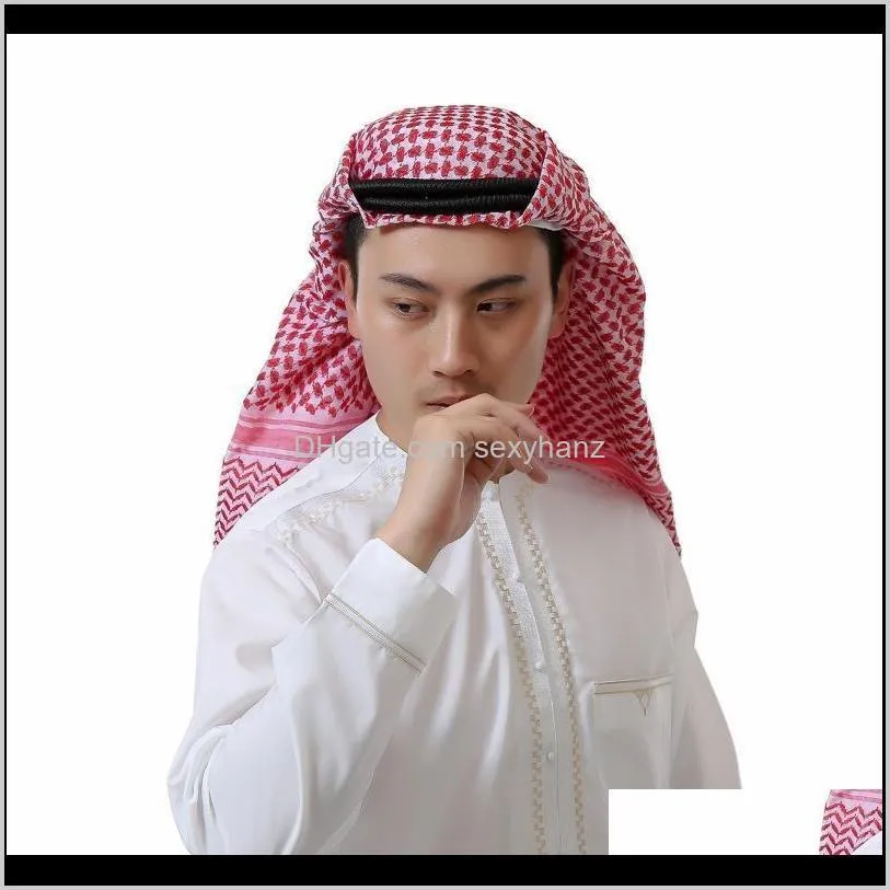 fashion muslim shemagh   agal men islam arabic hijab islamic scarf muslim arab keffiyeh arabic head cover sets a51608