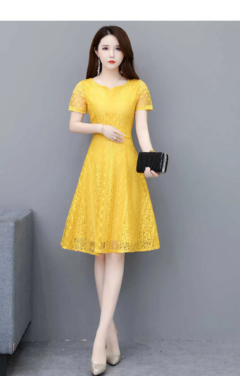 Women's Lace Midi Dress with Short Sleeves, Plus Size Available Women's Lace Midi Dress with Short Sleeves, Plus Size Available