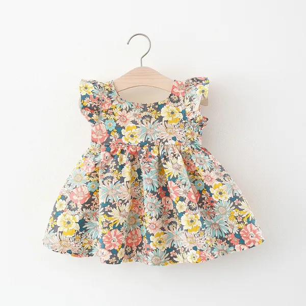 Vestido de verano 2021 para niñas pequeñas, estampado bonito, 1 año de cumpleaños, vestidos de princesa, ropa para niñas recién nacidas, ropa infantil Q0716