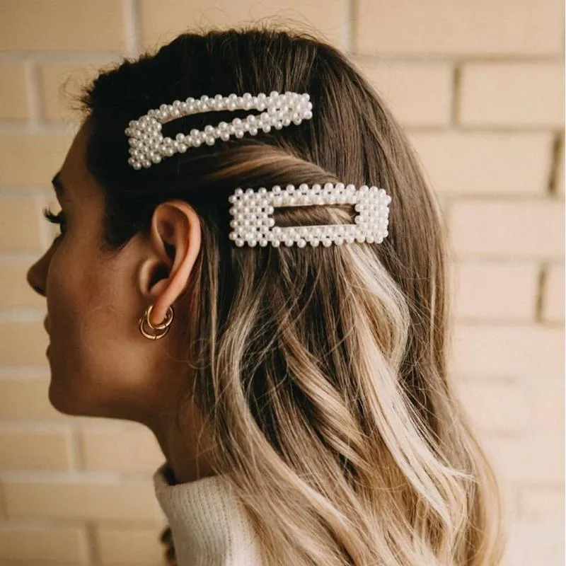 Fermagli per capelli Barrettes 13 Style All Pearl Gold Clip Donna Coreano Dolce Geometrico Lega Accessori per ragazze Regalo di gioielli