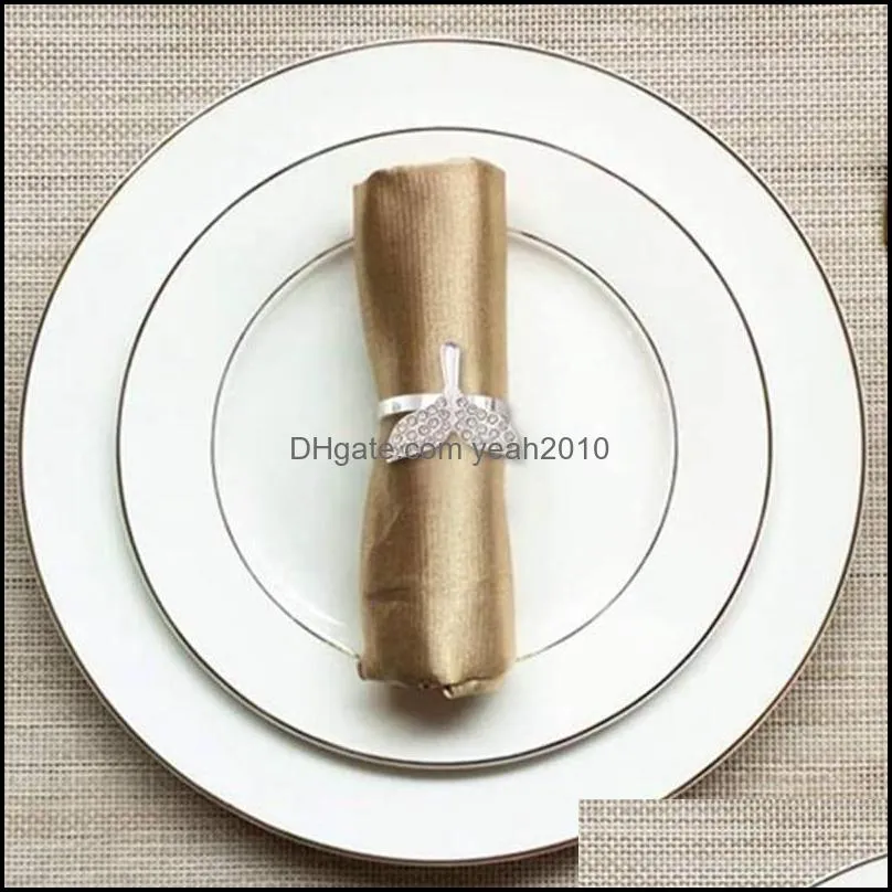 Whale Tail Diamond Metal Napkin Rings Set Of 10, Fishtail Holder Ring, Rings(Silver-Fishtail)
