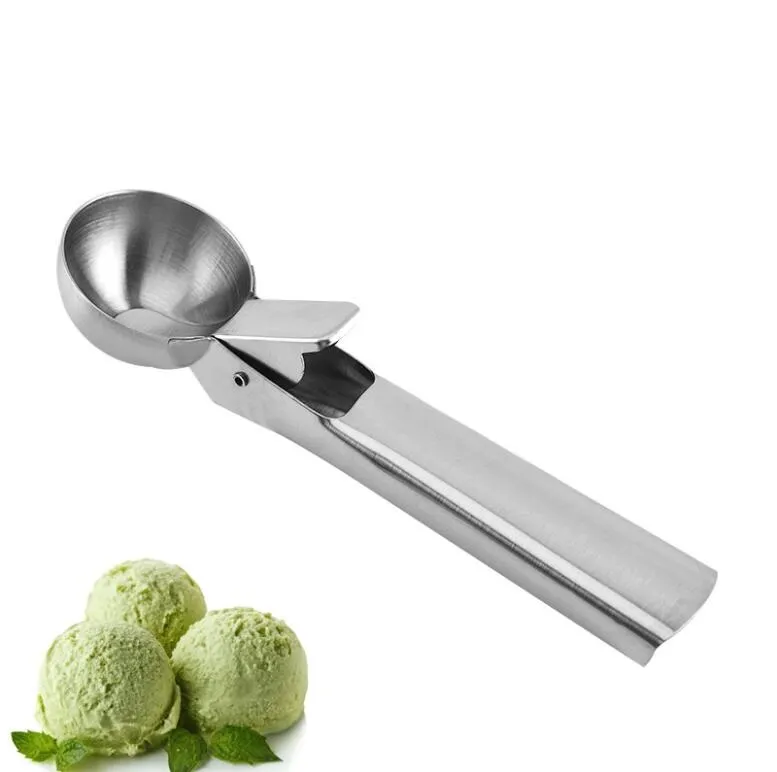 Stainless Steel Ice Cream Spoon Scoop 5cm ball shape Fruit Frozen Yogurt Cookie Balls Spoons Kitchen Accessories Tool