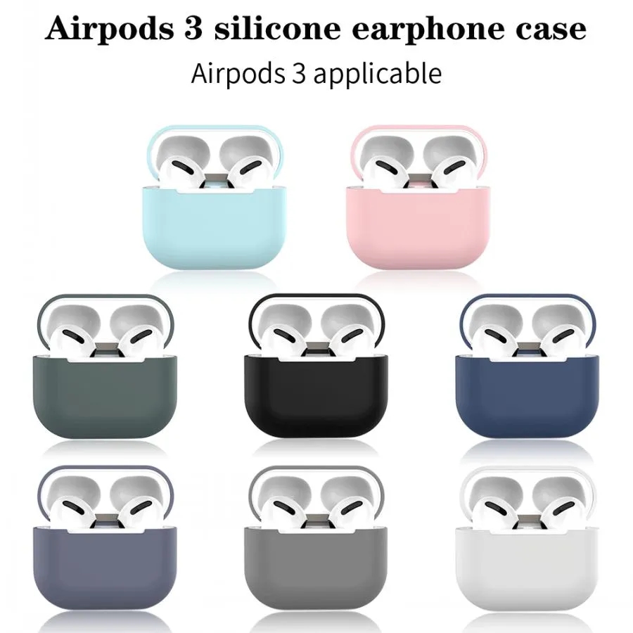 Apple Airpods 용 소프트 액체 실리콘 케이스 3 Pro 1 2 무선 블루투스 이어폰 보호 커버 케이스 새로운