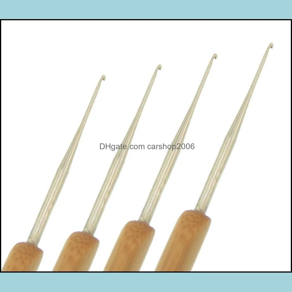 Wholesale 3pcs/Set Dreadlock Crochet Hook for Hair Needle Tool Braid Craft Dread Locks Needles 0.5mm 0.75mm