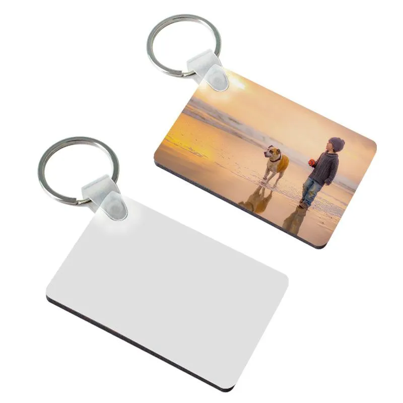 Wooden Blank Sublimation Keychain Party Favor Portable Double Sided Thermal Transfer Key Chain DIY Keyring Pendant Creative Gift DH9874