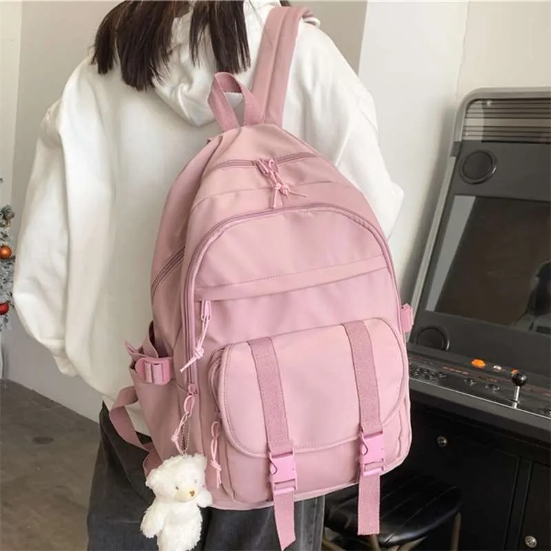 Joyepessie mode kvinnor ryggsäck vattentät tjejer högskole skolväska män fritid stor bärbar dator mochila nylon älskare resa bagpack 210929