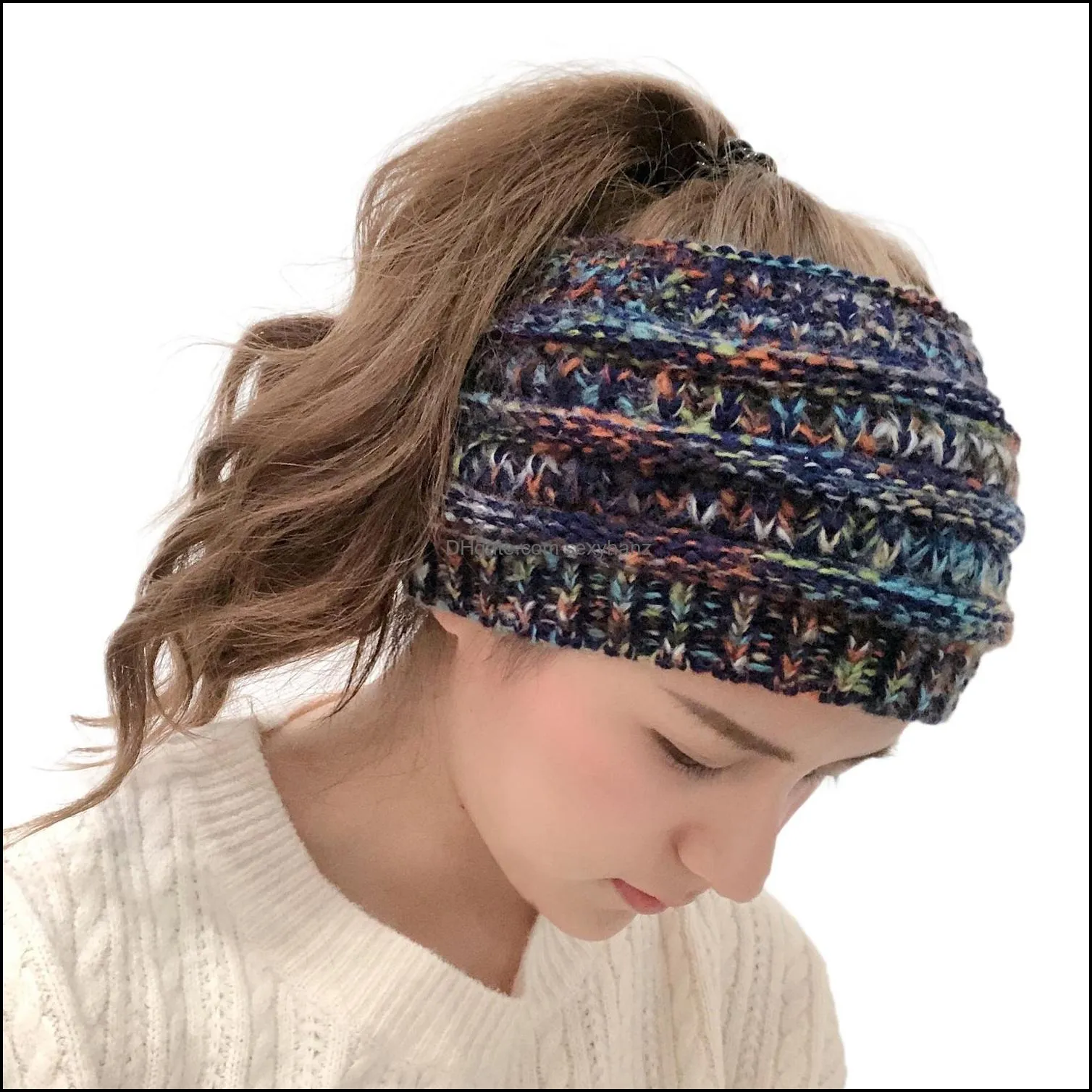 Knitted Headband Women Winter Sports Headwrap Hairband Turban Head Band Ear Warmer Beanie Cap Headbands Hair Accessories GWB11745