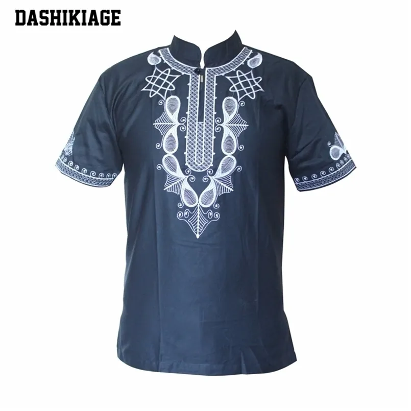 Dashikiage Dashiki男性シャツアフリカのオート部族ブラウス刺繍Ankara Tシャツ210716