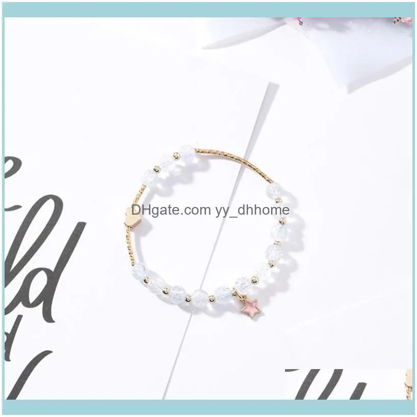 Link, Chain Japan And South Korea Wild Simple Explosion Bracelet Temperament Sweet Exquisite Love Five-pointed Star Elastic Women