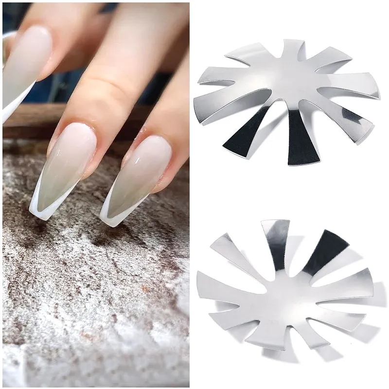 Multi-Size-Nagelschablonen für die Maniküre 2021, modische französische Schablonen-Werkzeuge aus Edelstahl für die DIY-Nageldekoration