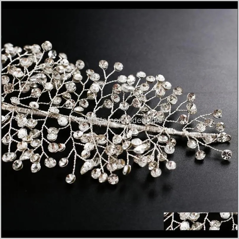 trixy h258 crystal wedding headband romantic silver full rhinestone wedding tiara and crown handmade headpieces