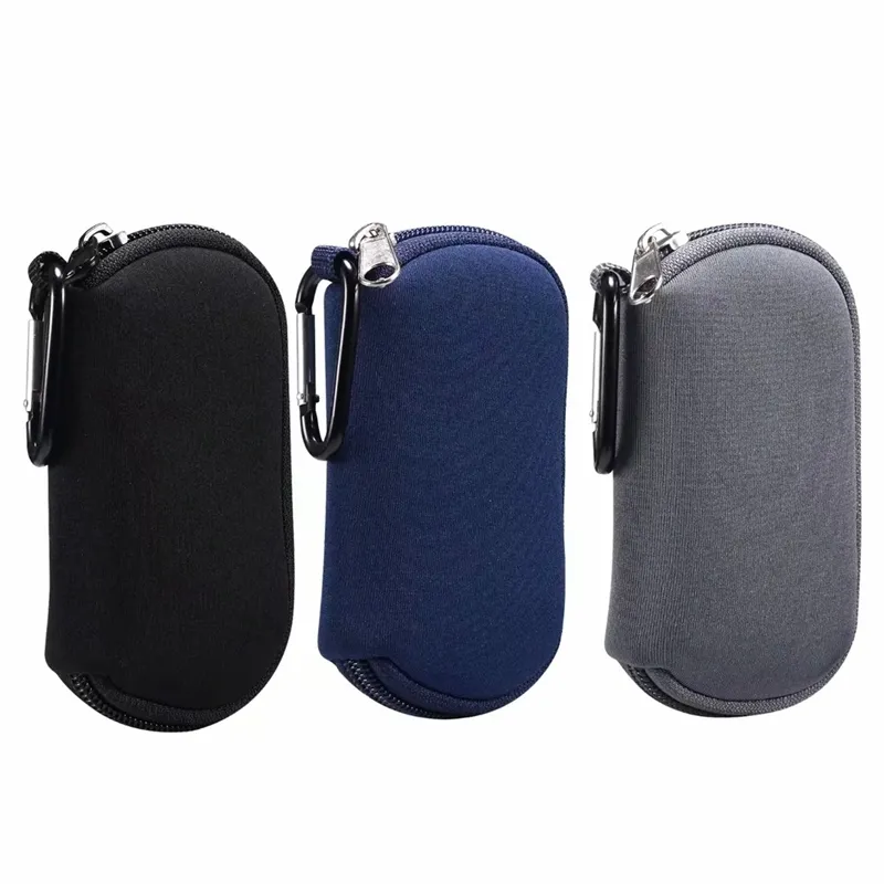 Estuches universales de funda de tela de neopreno para Apple Airpods Pro Mini Airp pod 1 2 3 Tarjeta de identificación de crédito Clave Cerrojo Gancho Clip Cinturón Monedero con mosquetón