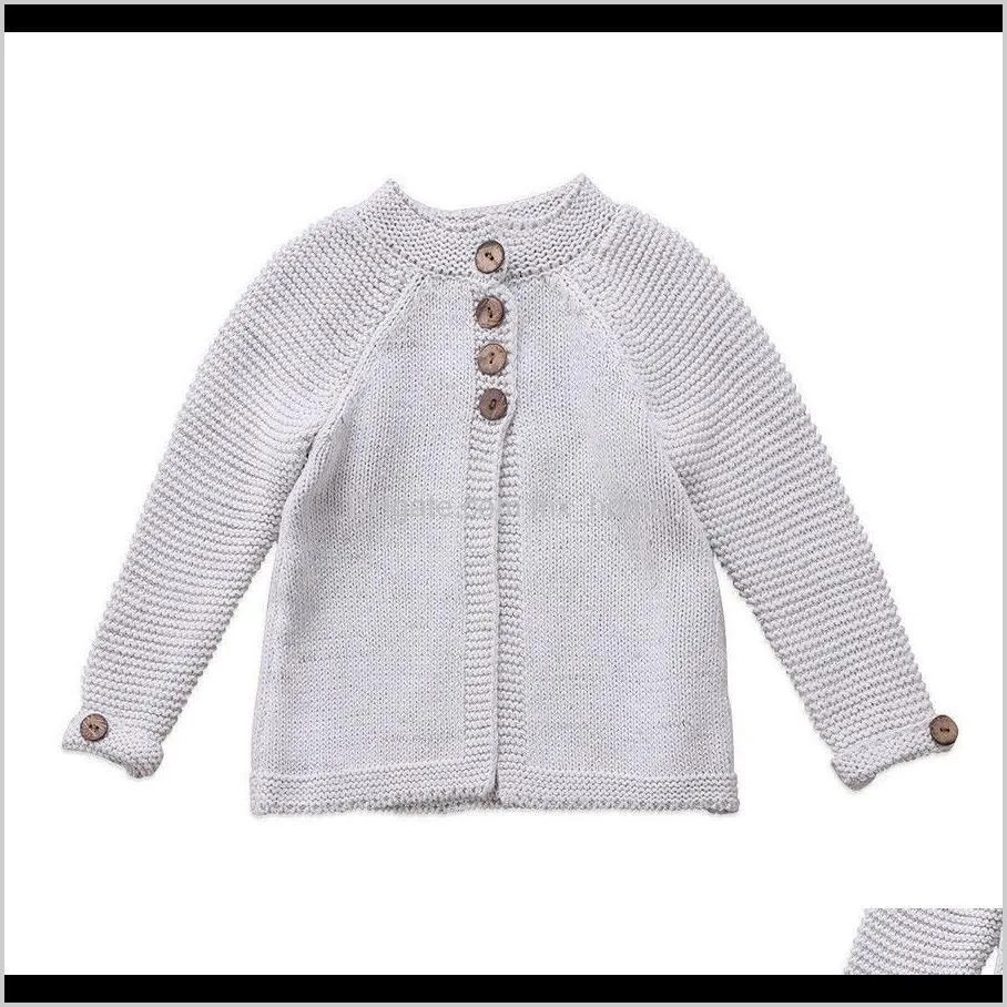 fashion boys girls long sleeve cute gray sweaters coat knitted sweaters solid coat new autumn winter clothes outfits 1-8y 201103