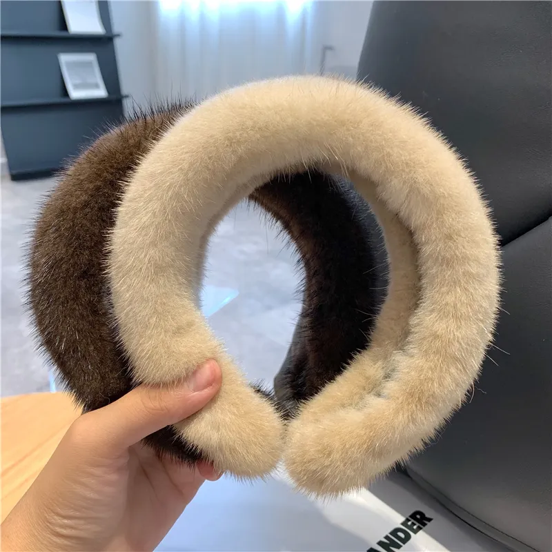 Cute Real Mink Fur Headband Womens Ladies Fashional Hair Band Hair hoop Decor Hair