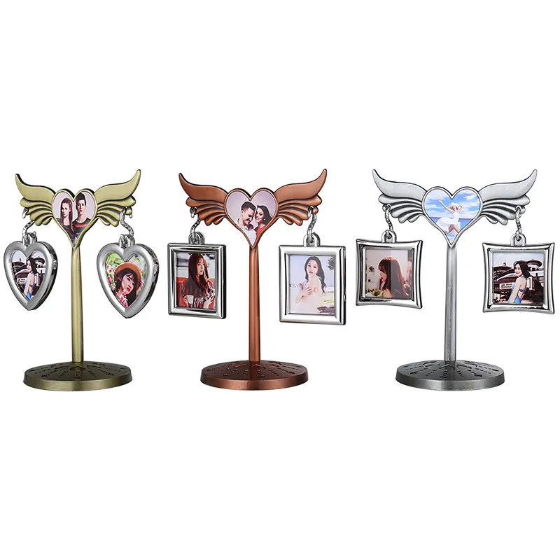 Personalized DIY Photo Stand Decor Sublimation Zinc Alloy Tree Leaf Photo Frame Pendant Festival Party Ornaments Valentine's Day Gift