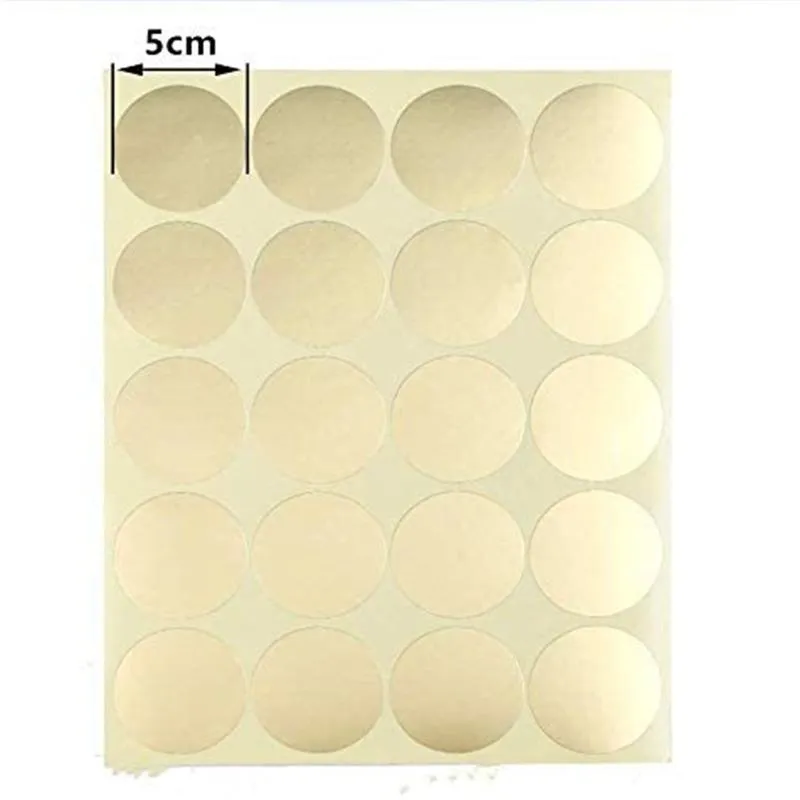 Pegatinas de pared 200 piezas hojas de frijol dorado 5 cm lunares DIY en blanco redondo dorado artesanía papelería decorativa