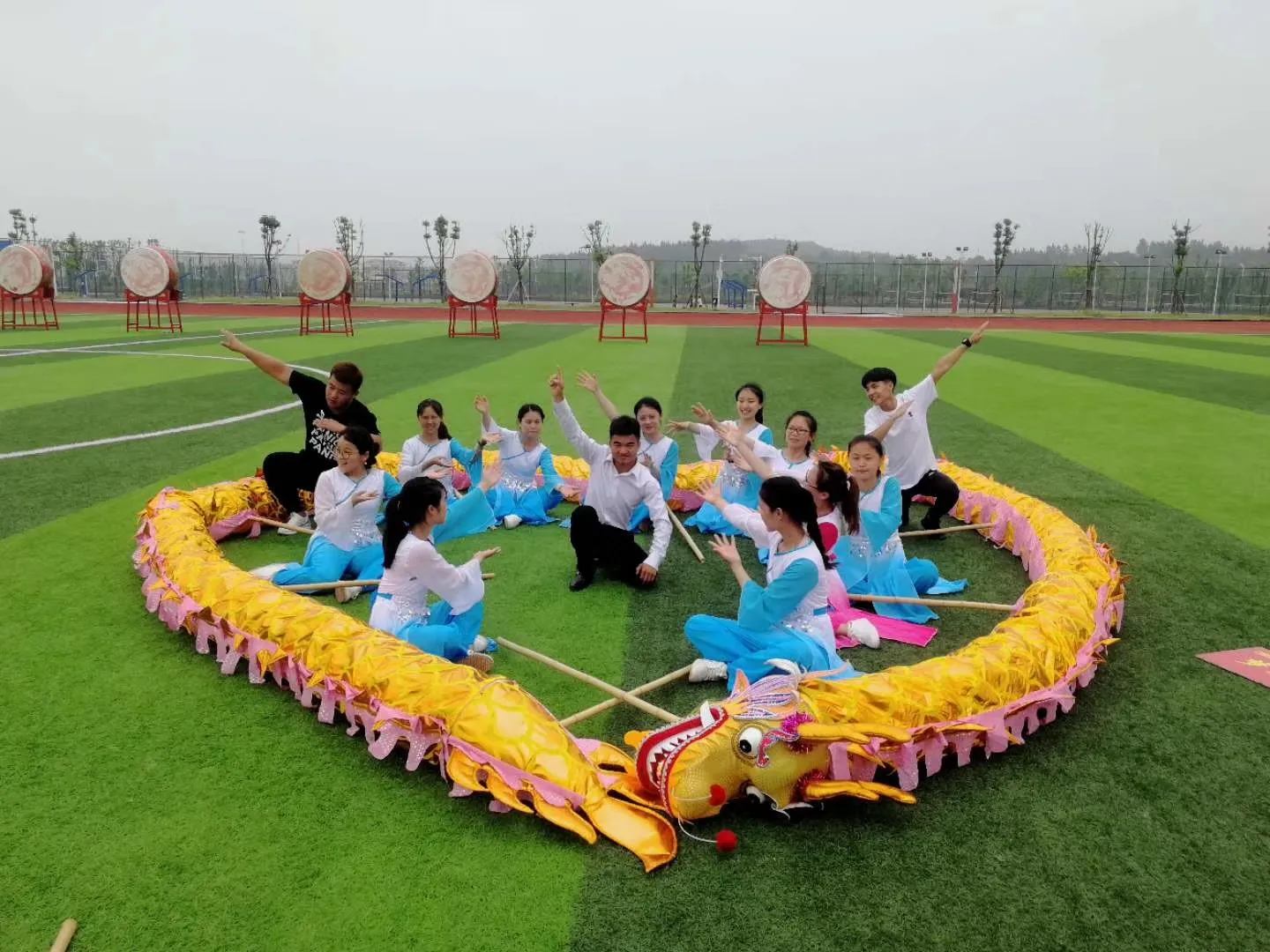 18m Storlek 3 # 10 Vuxen 9 Joint People Silk Chinese Dragon Dance Folk Festival Celebration Mascot Kostym