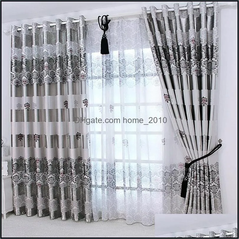 Fönsterbehandlingar textilier 1pc gardiner fönster draperar europeiska moderna eleganta ädeltryck skugga gardin för vardagsrum sovrummet