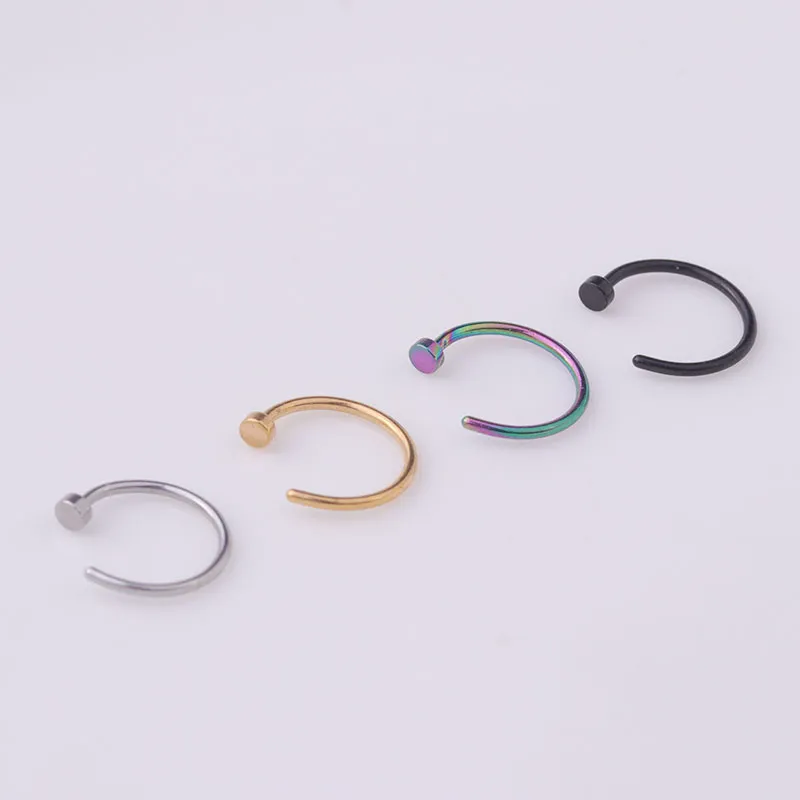 6/8/10mm Punk Stainless Steel Fake Nose Ring C Clip Lip Earring Body Piercing Jewelry Gift