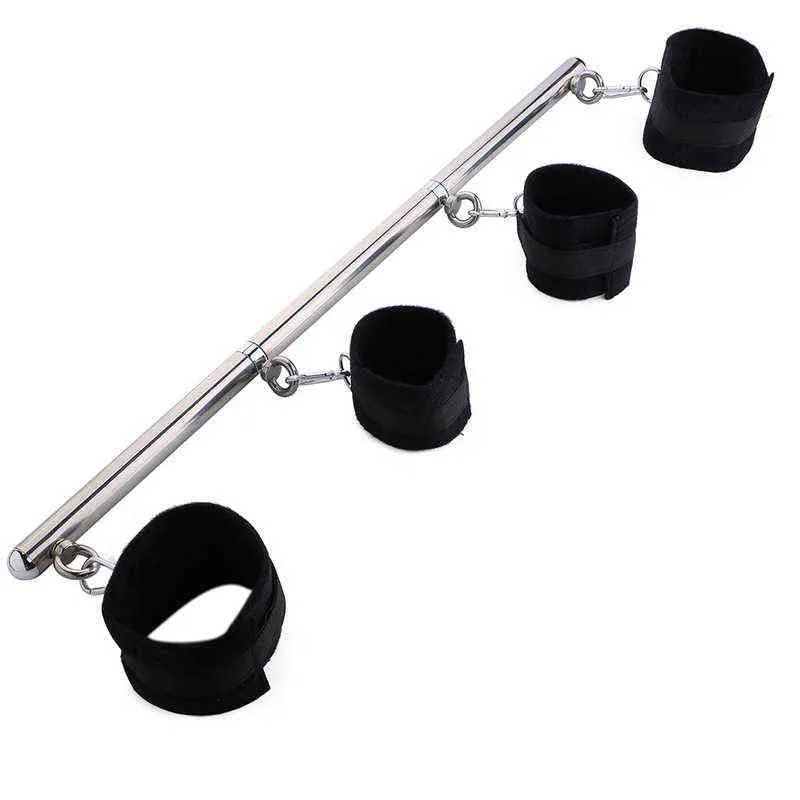 NXYSm Steel bed restraint bondage with Handcuffs, Shackles, Shibari