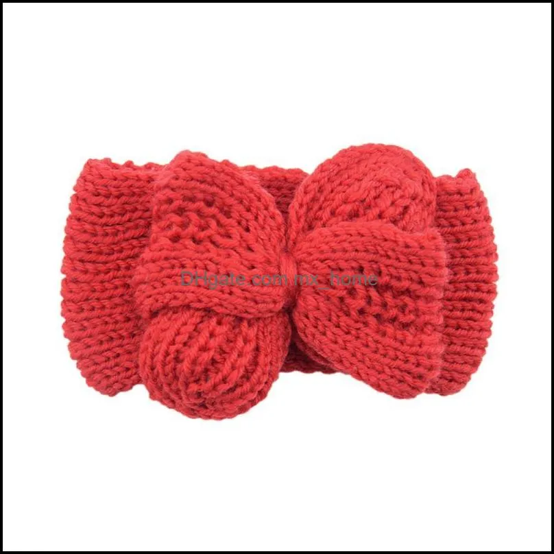 Cute Children`s Knitted Warm Big Bow Wool Headband Ear Protection Headgear Baby Hair Accessories