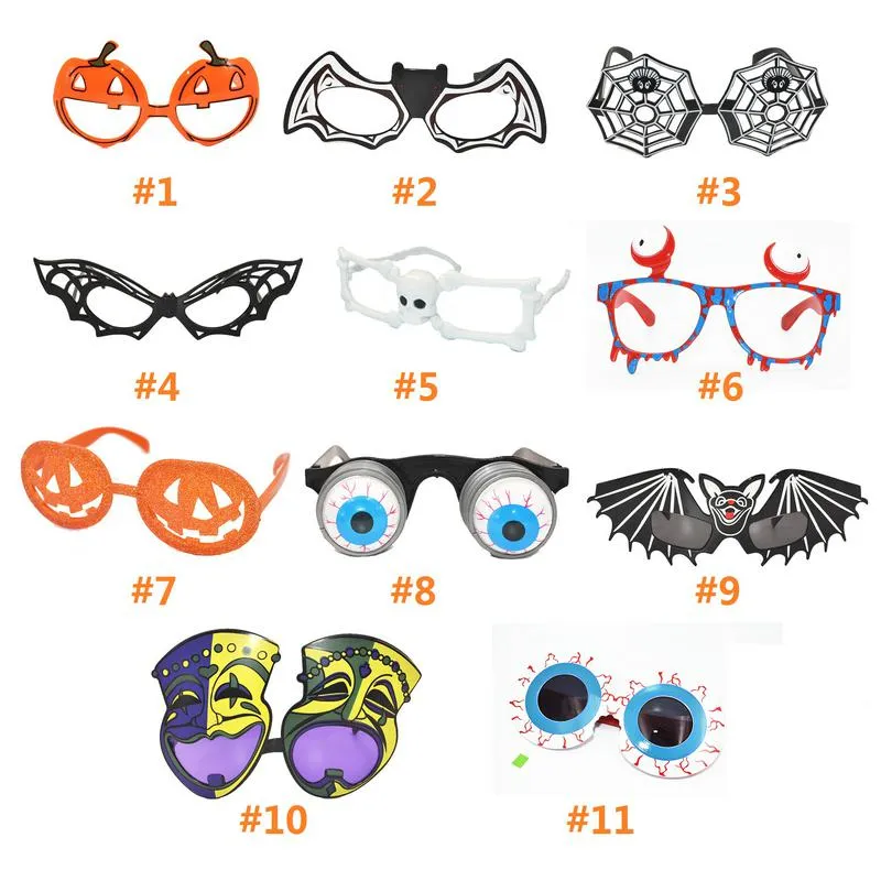 2021 Halloween glasses Costume party Funny partys pumpkin skull spider web scary Holiday prop