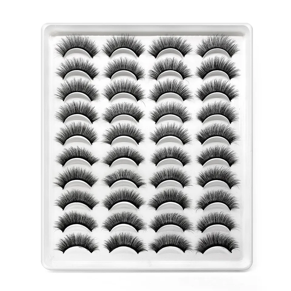 Commercio all'ingrosso 20 paia 10-20mm Lash Wispies Multipack Silk Marquise ciglia naturali lunghe estensioni ciglia per bellezza