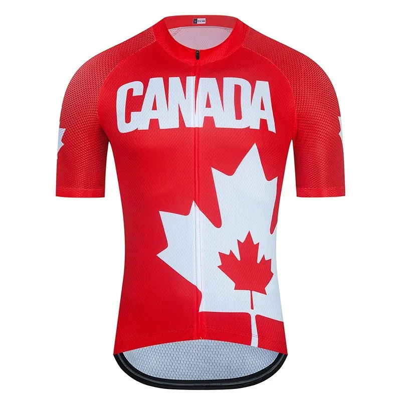 Nytt Sport Team Kanada Andningsbar Cykling Jersey Sommar MTB Kläder Kort cykelkläder Ropa Maillot Ciclismo Bike Wear Kit
