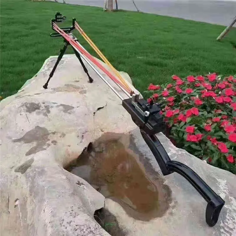 New Version Wolf King Rifle Slingshot Hunting Catapult With Metal Sight