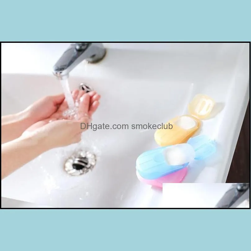 Soap Flakes Portable Health Care Hand Soap Flakes Paper Clean Soaps Sheet Leaves With Mini Case Home Travel Supplies CCA11501-A