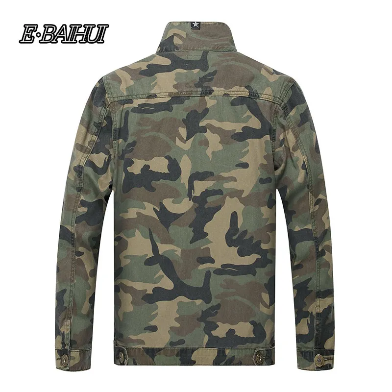 E-BAIHUI Men Camouflage Denim Jacket Slim Fit Camo Jean Jackets For Man Trucker Jackets Outerwear Size S-4XL Lapel Neck 2025