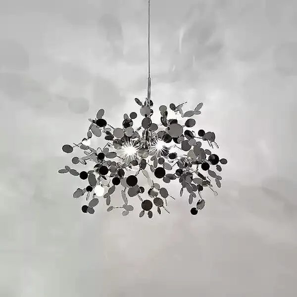 Lampes suspendues nordique moderne personnalité créative en acier inoxydable lustre feuille lampe Design italien vache à lait Restaurant