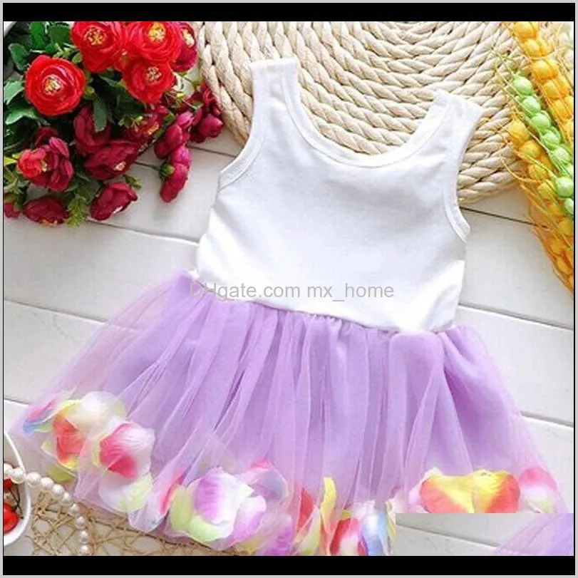 kids girls summer dresses 7+ princess sleeveless lace mesh dress bow tie dress petal appliqued dress party tutu dresses