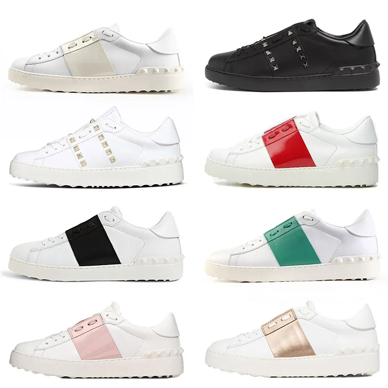 Hommes Femmes Mode Spikes Chaussures Habillées Luxurys Designers Nouvelle Arrivée 2021 Baskets Tout Noir Blanc Rose Vert Rouge Top Qualité En Cuir Daim Baskets Taille 35-46