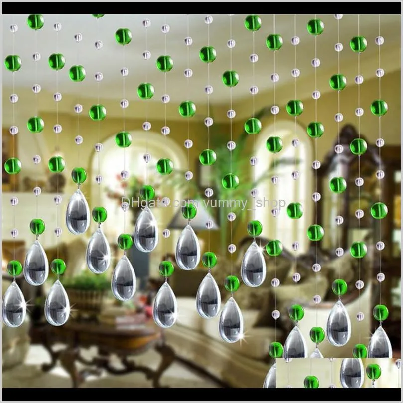 2020 curtain crystal glass bead curtain living room bedroom window door wedding decor rod home & living gift