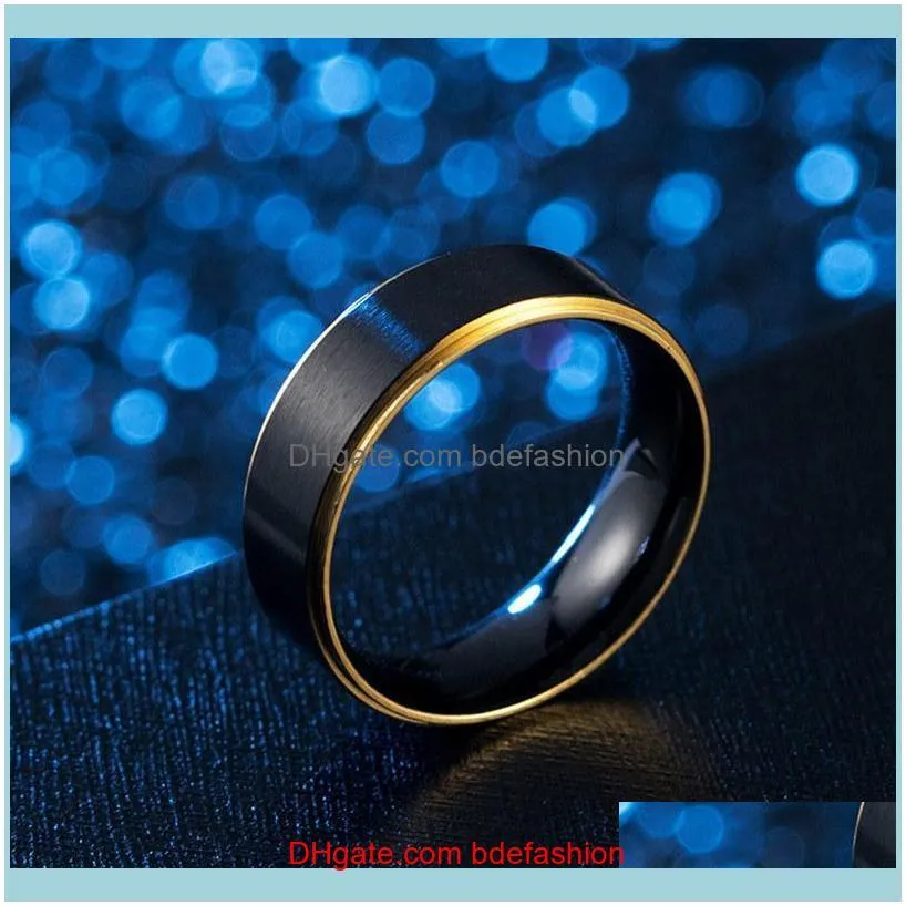 316L Titanium Steel ring jewelry women rings mens jewelry rings engagement ring for women rainbow gold edge jewelry