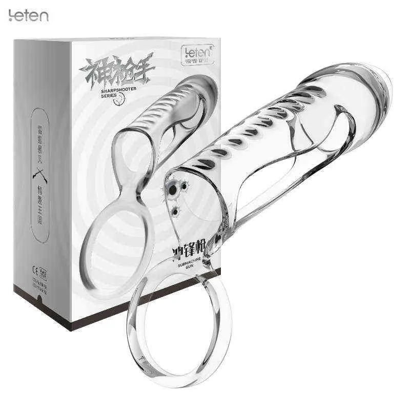 NXYCockrings Leten Penis Sleeve Extend Soft Cock Ring Male Extension Sleeves Sex Toys pour Hommes Gode Gaine Retardé Ejaculation Formation 1124