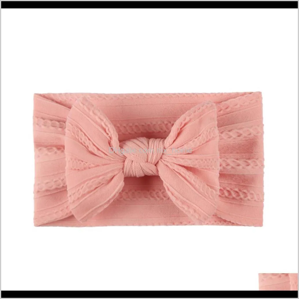 super soft jacquard nylon children`s headwear baby bow does not hurt the skin hair band girl`s wide scarf