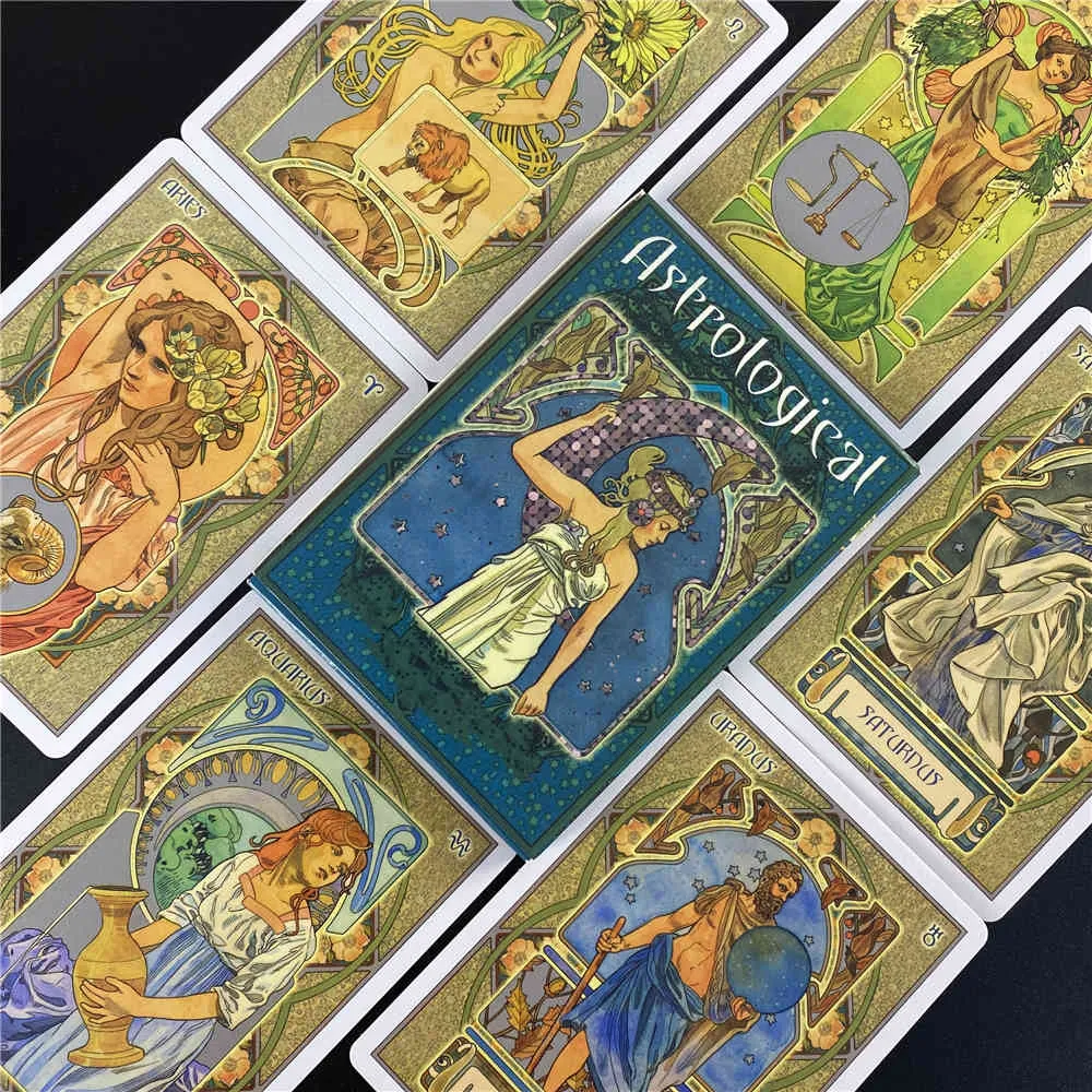 Cartes Oracle astrologiques, la sagesse des étoiles dans la vie quotidienne, jeu de société Art Nouveau, amour O8RU