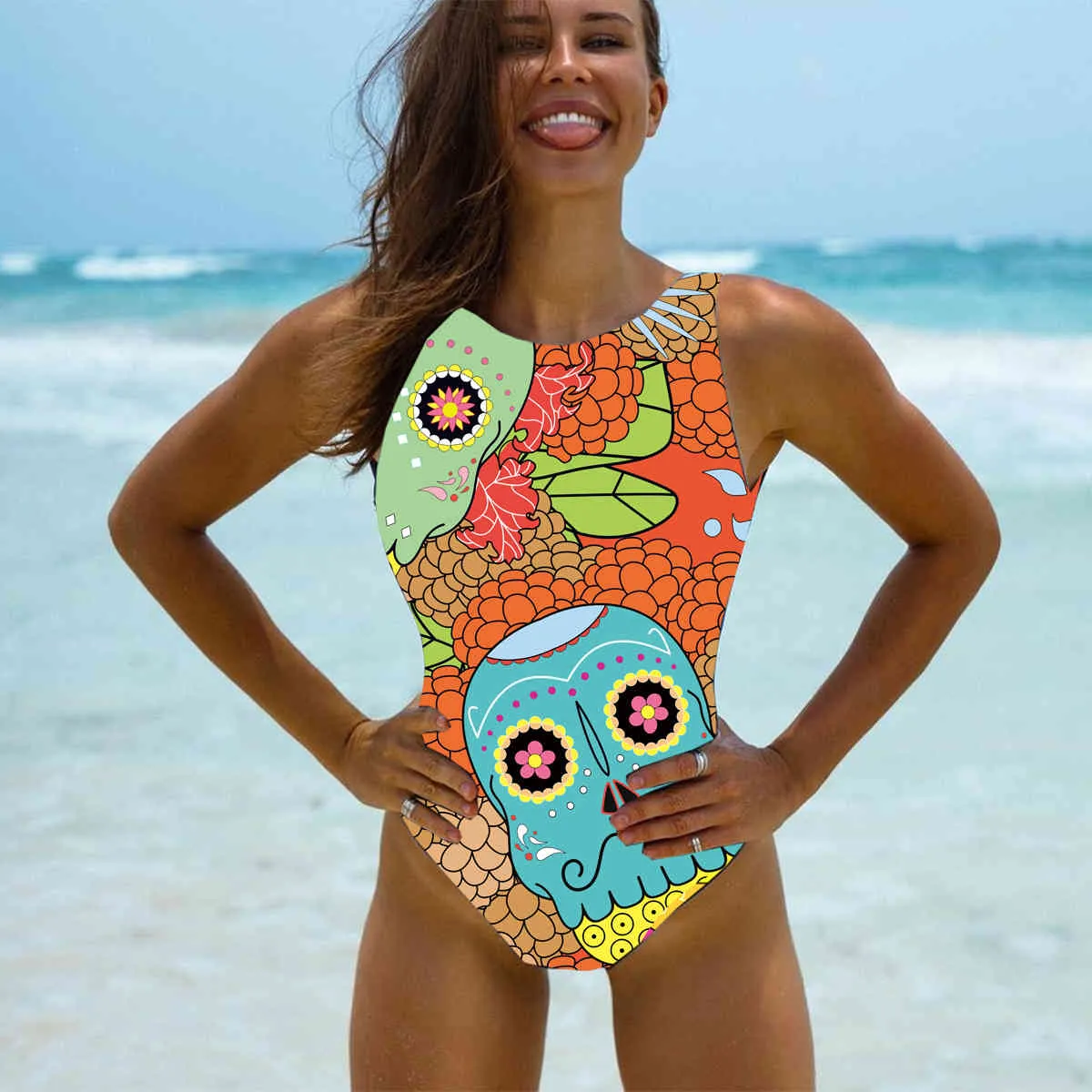 Push Up Backless Brazilian Monokini Colorful Bodysuits High Neck Sexy  Swimwear For Women 210407 From Cong03, $12.65