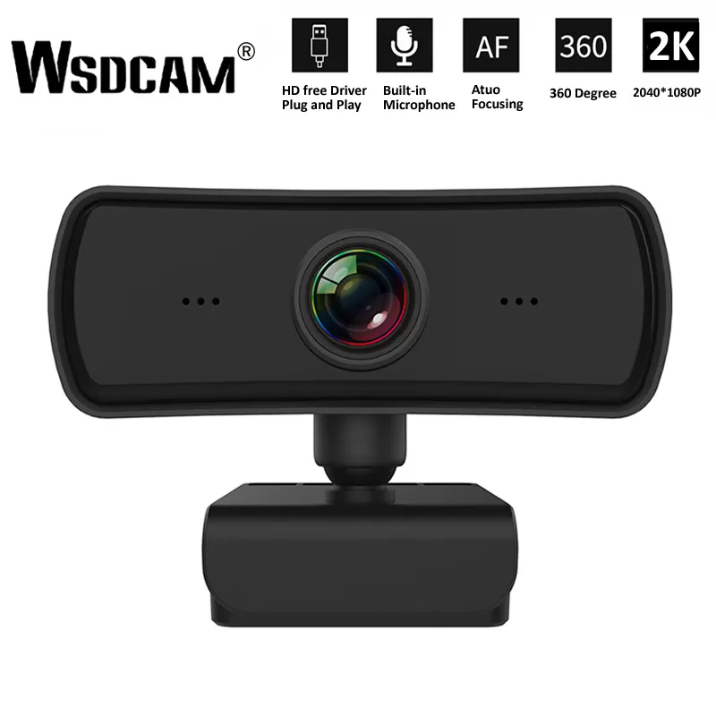 2K 2040 * 1080P Webcam HD Computer WebCamera con microfono Telecamere girevoli Live Stream Video Class Conference PC Gamer