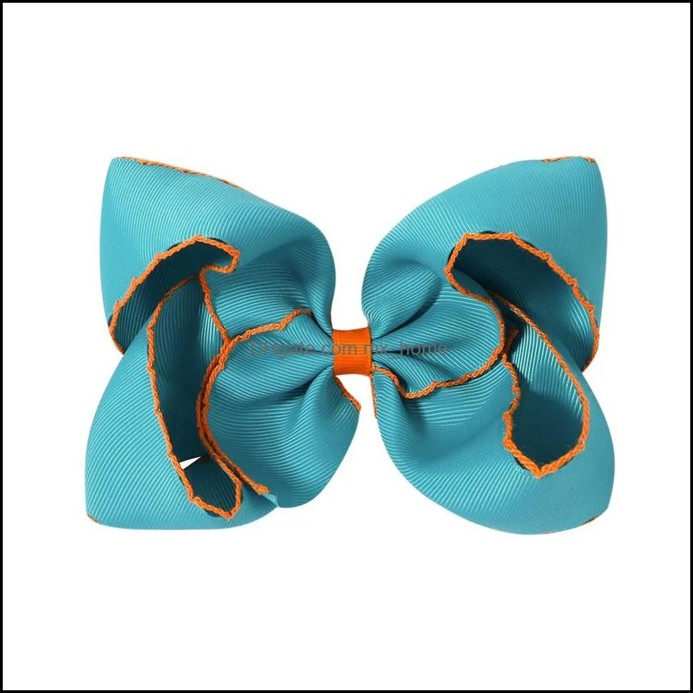 Hair Accessories Baby Girls Bow 6 inches Hairpin solid color Headwear fashion Kids hairbow Boutique children Barrettes Z5804
