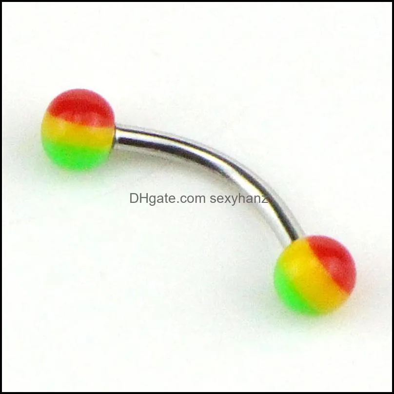 Other 20Pc Stainless Steel Mix Eyebrow Belly Lip Tongue Bar Nose Hoop Ring Body Piercing Jewelry Barbell