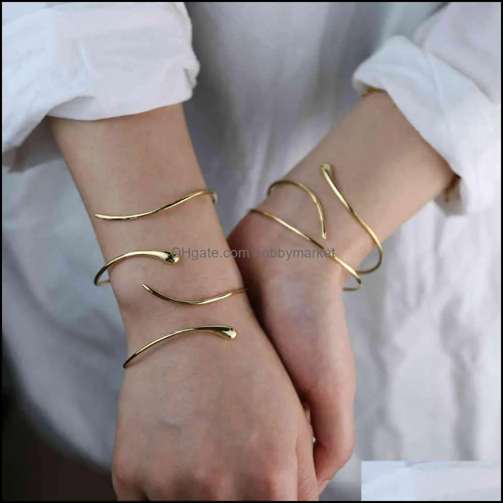 Gold color open adjusted snake bangle bracelet for women summer fashion JEWELRY 210408