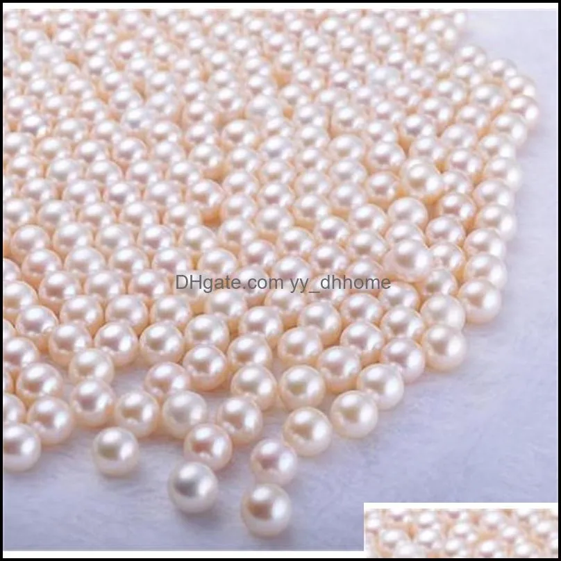7-10mm Natural Freshwater Round Pearls Naked Beads Scattered Beads Grain Beads