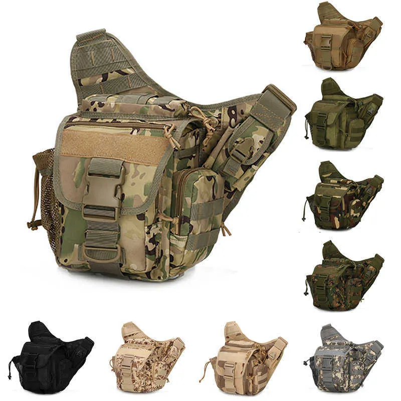 800D Waterproof Tactical Sling Backpack For Men - Outdoor Army Crossbody Bag (Jungle Camo)