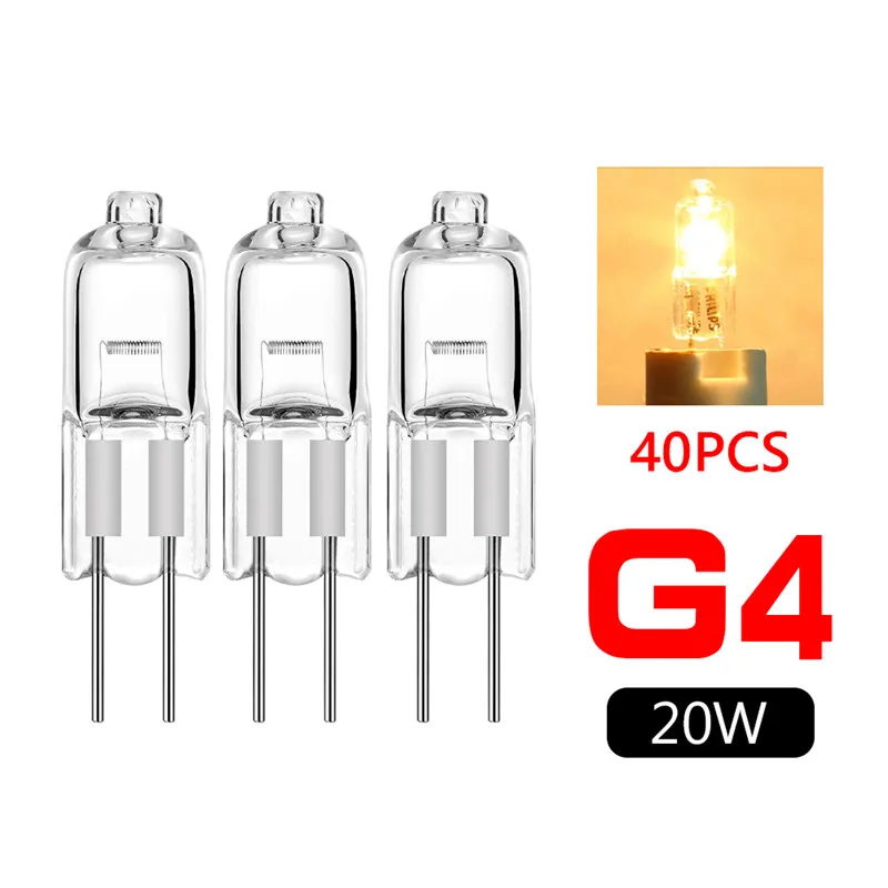 10 stücke G4 Halogenbirne 12V 10W 20W 35W G 4 Halogene Birnen Light Globe Lot JC Bi-Pin LED Lampe Warmweiß Ersetzen LEDs LEDs Lampen